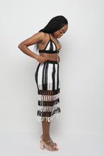 Striped Crochet Skirt Set